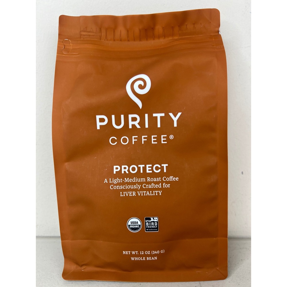 NEW Purity Coffee PROTECT Whole Bean 12oz USDA Organic Light Medium EXP 4/2027